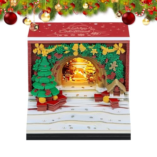 Misaakoeq 3D Kalender 2026,3D Kalender Notizblock Weihnachtsdekoration - Papier Skulptur Deko Für Planung Schlafzimmer Wohnung Studentenzimmer Büro Klassenzimmer Lehrer Schüler von Misaakoeq