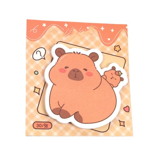 Misaakoeq Capybara Haftnotizen, lustige Haftnotizen, ästhetische Haftnotizen, 30 Blatt, Schreibwaren-Dekoration für Mädchen, Kinder, Erwachsene, Schule, Arbeit, Schreibtisch, Wandrucksack, Geburtstag von Misaakoeq