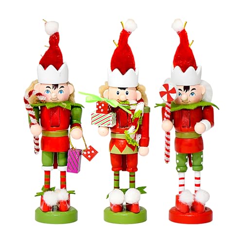 Misaakoeq Weihnachts Nussknacker - 12 cm Holzfigur | 3er Set Weihnachtsdekoration Für Wand Tisch Kamelbank Bücherregal Christbaum Misaakoeq Weihnachts Nussknacker - 12 cm Holzfigur | 3er Set Weihnachtsdekoration Für Wand Tisch Kamelbank Bücherregal Christbaum von Misaakoeq