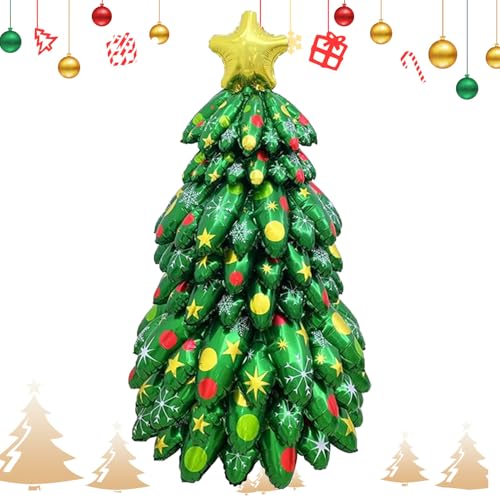Misaakoeq Weihnachtsballons, 130 cm, Weihnachtsbaum-Folienballons – Spielzeug-Themen-Dekorationen für Familientreffen, Einzelhandel, Ausstellung, Feiertagsfeier Misaakoeq Weihnachtsballons, 130 cm, Weihnachtsbaum-Folienballons – Spielzeug-Themen-Dekorationen für Familientreffen, Einzelhandel, Ausstellung, Feiertagsfeier von Misaakoeq