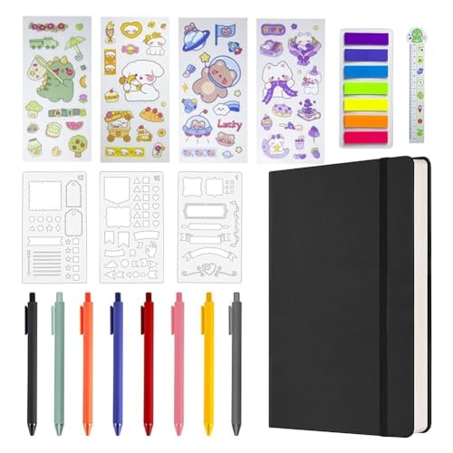 Misamo Hardcover-Notizbuch-Set, Tagesplaner für Schreibwaren + Kalender, Kontaktelemente für Teenager-Mädchen, 120 G/M², 160 Seiten C von Misamo