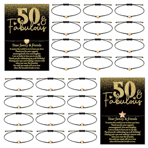 Misdary 25-teiliges Set für Geburtstagsparty-Geschenkgeschenke für Gäste, verstellbare Wunscharmbänder, Dankeskarten, Geburtstagsarmbänder mit Herz-Stern-Charm-Taschen für Jahrestag, Gast-Souvenirs Misdary 25-teiliges Set für Geburtstagsparty-Geschenkgeschenke für Gäste, verstellbare Wunscharmbänder, Dankeskarten, Geburtstagsarmbänder mit Herz-Stern-Charm-Taschen für Jahrestag, Gast-Souvenirs von Misdary