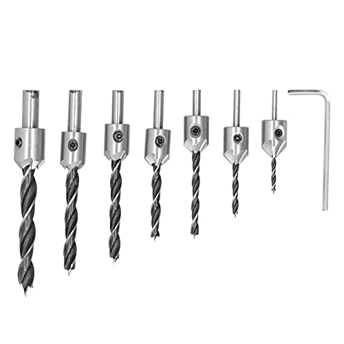 7pcs Countersink -Bohrer Bits Set Holzbearbeitung Hochgeschwindigkeits -Stahlzähler Bohrer für Schreinerei von Miskall