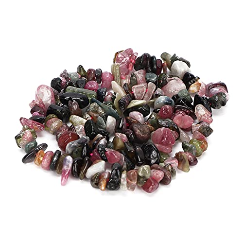 Chip -Stein -Perlen, Schmuck DIY Unregelmäßige Perlenheilung Kristall losen Steinen Perlen exquisite Perlenzubehör für Halskettenarmband machen (Tourmaline agate) von Miskall