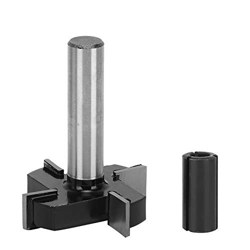 Miskall Fräser, Vier-Blatt-T-Typ-Cutter, schwarzer Schneidsatz, Holzbearbeitungswerkzeuge, langlebiges Hardware-Zubehör(Four-Blade T Black 12 * 1/2) von Miskall