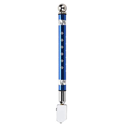 Miskall Glasschneider, tragbarer Handglasschneider mit rutschfestem Griff zum Schneiden von 3~15 mm Glas(Blau) von Miskall