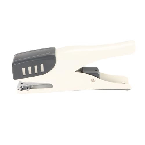 Office Stapler Ergonomische 20 Blechkapazität Müheloser Desktop -Hefter Metallhefter mit Skid -Resistenzpolster für Schüler, ein Finger -Touch -Grundnahrungsmittel, leicht zu (White) von Miskall