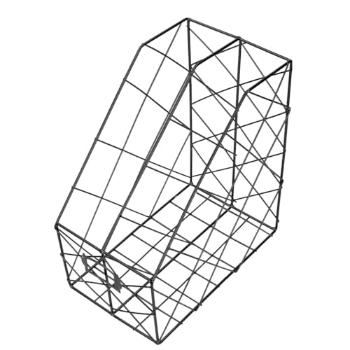 Schreibtisch Organizer, Metal Desk Magazine -Dateihalter, einfache Geometrie, Speichersparen des Dokuments Datei Organizer für Dokumentenordner, Büroorganisation und Speicherung (2 Fächer schwarz) von Miskall