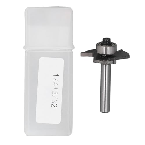 T Slot Router Bit,1/4in Shank 3/32in Cutting Height T Track Router Bit,3 Flute,with Bearing, for Plywood Slotting,Grooving,Rebating T Slot Router Bit,1/4in Shank 3/32in Cutting Height T Track Router Bit,3 Flute,with Bearing, for Plywood Slotting,Grooving,Rebating von Miskall