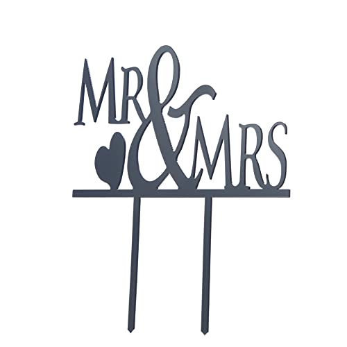 Miss Bakery's House® Cake Topper - Acryl - Mr & Mrs - mit Herz - Schwarz - Deko Torte - Hochzeit von Miss Bakery's House