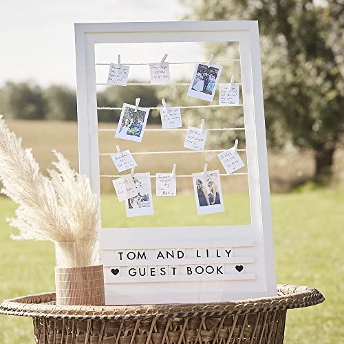 Gästebuch Alternative Holz-Rahmen Fotoleine personalisierbar mit 56 Karten & Klammern Hochzeits-Gästebuch ausgefallene Gästebuch Alternative Hochzeit JGA Geburtstag Taufe Konfirmation Kommunion Gästebuch Alternative Holz-Rahmen Fotoleine personalisierbar mit 56 Karten & Klammern Hochzeits-Gästebuch ausgefallene Gästebuch Alternative Hochzeit JGA Geburtstag Taufe Konfirmation Kommunion von Miss Lovely