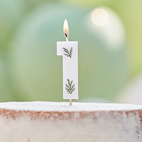 Geburtstags-Kerze ZAHL 1 Kuchen-Stecker Torten-Aufsatz inklusive Halterung im Botanical in weiß & grün Geburtstagsdekoration für Kuchen & Torten Gebäck-Deko Altersangabe Kinder & Erwachsene Geburtstags-Kerze ZAHL 1 Kuchen-Stecker Torten-Aufsatz inklusive Halterung im Botanical in weiß & grün Geburtstagsdekoration für Kuchen & Torten Gebäck-Deko Altersangabe Kinder & Erwachsene von Miss Lovely