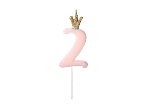 Geburtstags-Kerze ZAHL 2 Kuchen-Stecker Torten-Aufsatz in rosa pink mit Glitzer-Krone in gold Geburtstagsdekoration für Kuchen Torten Gebäck-Deko Altersangabe Mädchen Girl Frauen Mottoparty Prinzessin Geburtstags-Kerze ZAHL 2 Kuchen-Stecker Torten-Aufsatz in rosa pink mit Glitzer-Krone in gold Geburtstagsdekoration für Kuchen Torten Gebäck-Deko Altersangabe Mädchen Girl Frauen Mottoparty Prinzessin von Miss Lovely