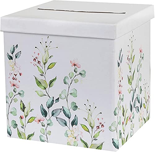 Geld-Box Brief-Box Kuvert-Kiste Hochzeits-Post Botanical Wiesen-Blumen Blüten & Eukalyptus Blätter-Ranke weiß & grün Hochzeits-Karten Geld-Geschenke Hochzeit Geburtstags-Umschläge Sammel-Box Zubehör Geld-Box Brief-Box Kuvert-Kiste Hochzeits-Post Botanical Wiesen-Blumen Blüten & Eukalyptus Blätter-Ranke weiß & grün Hochzeits-Karten Geld-Geschenke Hochzeit Geburtstags-Umschläge Sammel-Box Zubehör von Miss Lovely