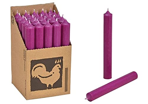 Stabkerzen 10 Stück Tafelkerzen durchgehend gefärbt Spitzkerzen für die Tisch-Deko zur Hochzeit Weihnachten & Party Farbe: Aubergine/Lila/Violett Höhe:18cm von Miss Lovely