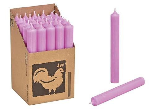 Stabkerzen 10 Stück Tafelkerzen durchgehend gefärbt Spitzkerzen für die Tisch-Deko zur Hochzeit Weihnachten & Party Farbe: Pastell-Lila Höhe:18cm von Miss Lovely