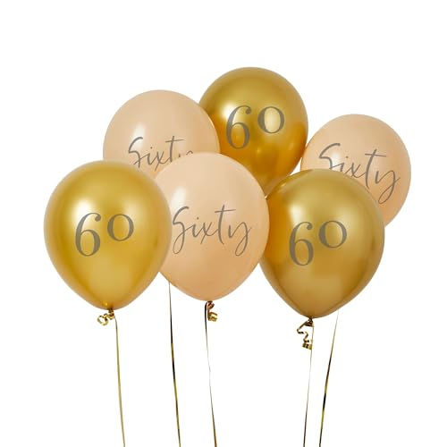 Luftballons 60. Geburtstag Statement-Ballon runder 60. Geburtstag nude & gold heliumfähig Raumdeko Dekoration Accessoires Zubehör Geburtstags-Deko Frau & Mann Inhalt: 6 Ballons Luftballons 60. Geburtstag Statement-Ballon runder 60. Geburtstag nude & gold heliumfähig Raumdeko Dekoration Accessoires Zubehör Geburtstags-Deko Frau & Mann Inhalt: 6 Ballons von Miss Lovely