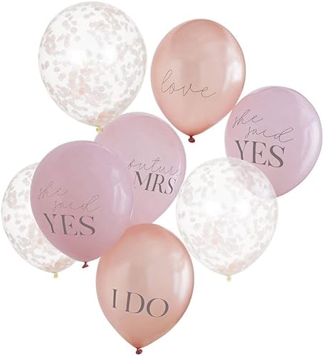 Luftballons JGA / Konfettiballons Statement TEAM BRIDE rosa blush rosé-gold kupfer helium-fähig - Raumdeko Dekoration Accessoires & Zubehör Junggesellen-Abschied Party Frauen Braut 16 Ballons von Miss Lovely