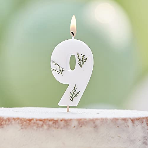 Miss Lovely Geburtstags-Kerze Zahl 9 Kuchen-Stecker Torten-Aufsatz inklusive Halterung im Botanical Style in weiß & grün Geburtstagsdekoration für Kuchen & Torten Gebäck-Deko Altersangabe Miss Lovely Geburtstags-Kerze Zahl 9 Kuchen-Stecker Torten-Aufsatz inklusive Halterung im Botanical Style in weiß & grün Geburtstagsdekoration für Kuchen & Torten Gebäck-Deko Altersangabe von Miss Lovely