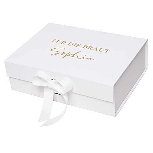 Miss Lovely Geschenk-Box Hochzeit FÜR DIE Braut personalisierbar mit Namen weiß & Gold mit Satinschleife Hochzeits-Geschenk Sammel-Box Hochzeit Andenken-Sammelbox Geschenk-Idee Verpackung Hochzeit Miss Lovely Geschenk-Box Hochzeit FÜR DIE Braut personalisierbar mit Namen weiß & Gold mit Satinschleife Hochzeits-Geschenk Sammel-Box Hochzeit Andenken-Sammelbox Geschenk-Idee Verpackung Hochzeit von Miss Lovely