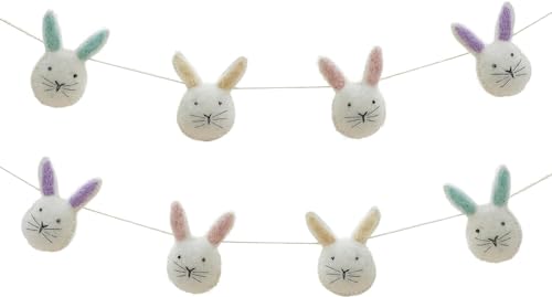 Miss Lovely Ostergirlande Funny Bunny aus Filz Banner mit Oster-Hasen Frühlings-Deko Oster-Dekoration Pastell-Farben saisonale Wand-Deko Länge 1,5m Miss Lovely Ostergirlande Funny Bunny aus Filz Banner mit Oster-Hasen Frühlings-Deko Oster-Dekoration Pastell-Farben saisonale Wand-Deko Länge 1,5m von Miss Lovely