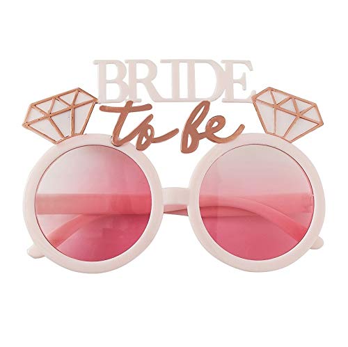 Miss Lovely Party-Brille Spaß-Brille JGA Bride to BE roségold rosa pink/Kostüm Zubehör Accessoires Verkleidung Braut Junggesellen-Abschied Deko Dekoration Junggesellinnen-Abschied Frauen von Miss Lovely