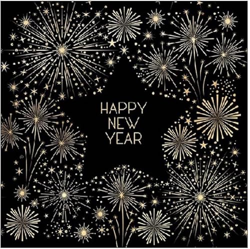 Miss Lovely Servietten Silvester Happy New Year in schwarz & Gold mit Sternen & Feuerwerk - 33x 33cm - Silvester-Deko Tisch-Dekoration Silvester Neujahr Silvester-Party Tisch-Dekoration 20 Servietten Miss Lovely Servietten Silvester Happy New Year in schwarz & Gold mit Sternen & Feuerwerk - 33x 33cm - Silvester-Deko Tisch-Dekoration Silvester Neujahr Silvester-Party Tisch-Dekoration 20 Servietten von Miss Lovely