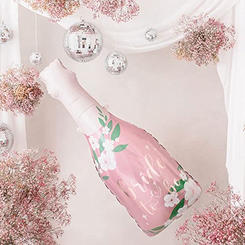 Miss Lovely XXL JGA Ballon Bride to BE Folienballon Champagner-Flasche rosa pink Helium-fähig Raumdeko Dekoration Accessoires Zubehör Junggesellinnen-Abschied Party Hochzeit Braut 110cm von Miss Lovely