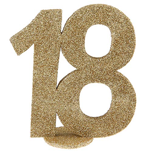 Miss Lovely Zahlenaufsteller Gold Glitzer - Zahl 18 - inklusive Standfuß - Geburtstags-Deko Dekoration 18. Geburtstag Frau & Mann Happy Birthday Zahlen-Aufsteller Kuchen-Aufsatz Tisch-Dekoration Miss Lovely Zahlenaufsteller Gold Glitzer - Zahl 18 - inklusive Standfuß - Geburtstags-Deko Dekoration 18. Geburtstag Frau & Mann Happy Birthday Zahlen-Aufsteller Kuchen-Aufsatz Tisch-Dekoration von Miss Lovely