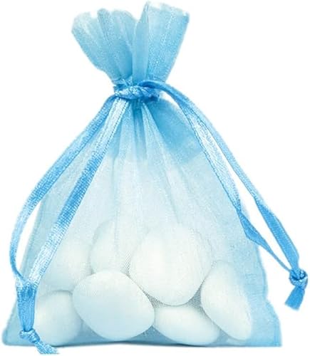 Organzasäckchen Organza-Beutel in blau pastell Hochzeit Verpackung Gastgeschenk Hochzeitsmandeln, Süßes oder Seifen Gastgeschenk Taufe Baby-Party Konfirmation Kommunion 7,5cm x 10cm 10 Stück von Miss Lovely