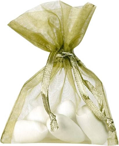 Organzasäckchen Organza-Beutel in salbei olive grün Hochzeit Verpackung Gastgeschenk Hochzeitsmandeln, Süßes oder Seifen Gastgeschenk Taufe Baby-Party Konfirmation Kommunion 7,5cm x 10cm 10 Beutel von Miss Lovely