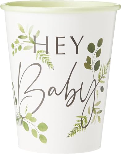 Party-Becher Einweg-Gesschirr Hey Baby Botanical Eukalyptus Blätter weiß & grün Tisch-Deko Baby-Party Baby-Shower Taufe Geburt Junge & Mädchen Accessoires Zubehör Dekoration 8 Becher Party-Becher Einweg-Gesschirr Hey Baby Botanical Eukalyptus Blätter weiß & grün Tisch-Deko Baby-Party Baby-Shower Taufe Geburt Junge & Mädchen Accessoires Zubehör Dekoration 8 Becher von Miss Lovely