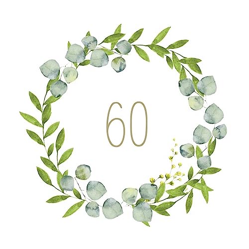 Servietten 60 BOTANICAL EUKALYPTUS Geburtstags-Servietten 60. Geburtstag mit Blätter-Ranke weiß grün gold Tisch-Dekoration Geburtstag, Diamant-Hochzeit & Jubiläum Geburtstags-Deko 60 Servietten Servietten 60 BOTANICAL EUKALYPTUS Geburtstags-Servietten 60. Geburtstag mit Blätter-Ranke weiß grün gold Tisch-Dekoration Geburtstag, Diamant-Hochzeit & Jubiläum Geburtstags-Deko 60 Servietten von Miss Lovely