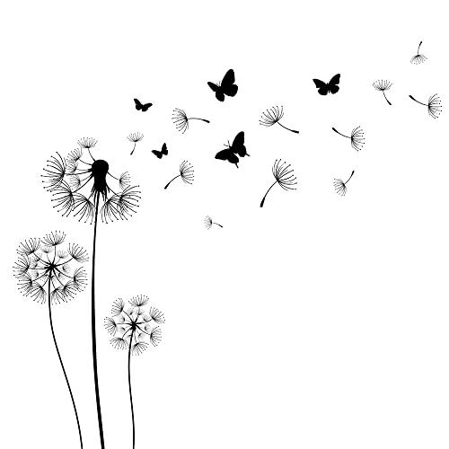 Trauer-Servietten LÖWENZAHN PUSTE-BLUME mit Schmetterlingen in schwarz & weiß Tisch-Deko Trauer Trauerfeier Beerdigung Abschied Beisetzung Begräbnis Gedeckter Tisch 60 Servietten von Miss Lovely