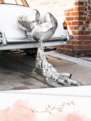 Miss Lovely XXL Auto-Deko-Set Hochzeit Herz-Luftballons, Blechdosen & Tasseln in Silber Braut-Auto Hochzeits-Deko Autoschmuck Zubehör & Accessoires 26-teilig Miss Lovely XXL Auto-Deko-Set Hochzeit Herz-Luftballons, Blechdosen & Tasseln in Silber Braut-Auto Hochzeits-Deko Autoschmuck Zubehör & Accessoires 26-teilig von Miss Lovely