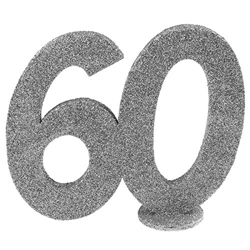Zahlenaufsteller silber Glitzer - ZAHL 60 - inklusive Standfuß - Geburtstags-Deko Dekoration runder 60. Geburtstag Frau & Mann Happy Birthday Zahlen-Aufsteller Kuchen-Aufsatz Tisch-Dekoration Zahlenaufsteller silber Glitzer - ZAHL 60 - inklusive Standfuß - Geburtstags-Deko Dekoration runder 60. Geburtstag Frau & Mann Happy Birthday Zahlen-Aufsteller Kuchen-Aufsatz Tisch-Dekoration von Miss Lovely