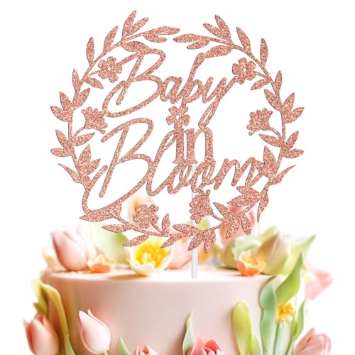 Baby in Bloom Tortenaufsatz, Frühlings-Babyparty-Kuchendekoration, florale Schwangerschaftsankündigung, Geschlechtsoffenbarung, Baby-Erster Geburtstag, Party-Dekorationen von Miss Onederful
