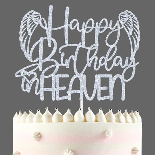 Tortenaufsatz "Happy Birthday in Heaven", himmlischer Geburtstag, Tod in Erinnerung an das Leben, himmlischer Engelsflügel, Beerdigung, Jahrestag, Party-Dekorationen Tortenaufsatz "Happy Birthday in Heaven", himmlischer Geburtstag, Tod in Erinnerung an das Leben, himmlischer Engelsflügel, Beerdigung, Jahrestag, Party-Dekorationen von Miss Onederful