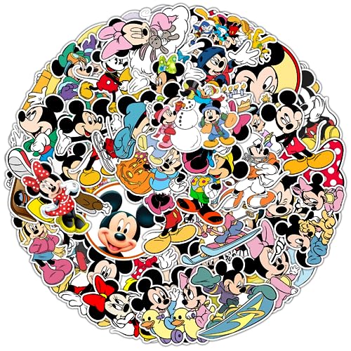 Minnie Aufkleber und Mickey Aufkleber 50 Stück Mickey Mouse Aufkleber Belohnung Aufkleber für Lehrer Eltern und Kinder Basteln Schrottbuch Dekoration Selbstklebende Aufkleber von Miss-shop