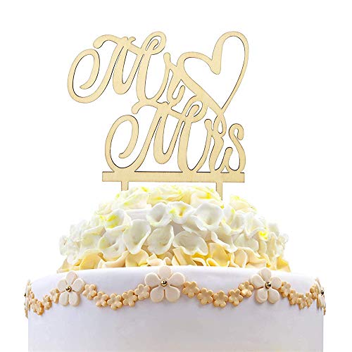 Mr & Mrs Cake Toppers,Hochzeit Kuchen Topper Holz Tortentopper Party Hochzeitsgeschenk Jahrestag Kuchen Dekoration von Miss-shop