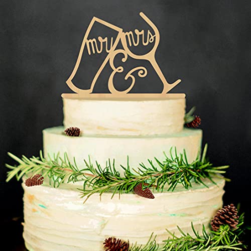 Mr & Mrs Cake Toppers,Hochzeit Kuchen Topper Holz Tortentopper für Party Hochzeitsgeschenk Jahrestag Kuchen Dekoration von Miss-shop