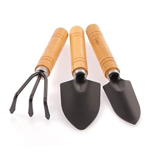 MissFox Gartenwerkzeug Set, 3 Stück Holzgriff Gartengeräte Set, Mini Gartenschaufel Rechen Spaten, Langlebig Sicher Bonsai Werkzeug für Pflanze Topfblumen MissFox Gartenwerkzeug Set, 3 Stück Holzgriff Gartengeräte Set, Mini Gartenschaufel Rechen Spaten, Langlebig Sicher Bonsai Werkzeug für Pflanze Topfblumen von MissFox