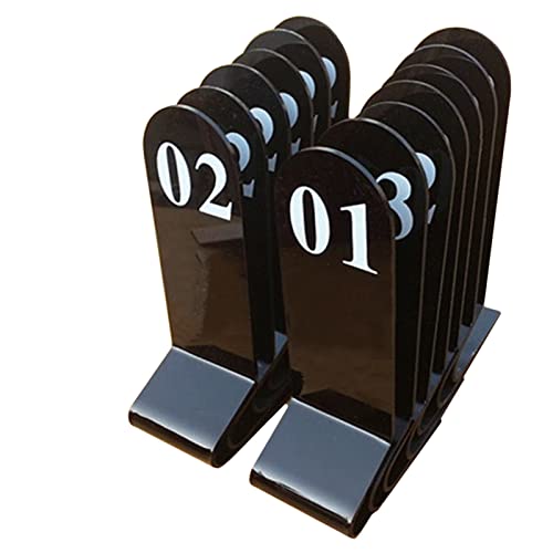 Acryl-Restaurant-Tischnummern, doppelseitige Metall-Tischkarte 1-10/20, Hochzeitsnummernkarten, stapelbare Lagerung, platzsparend, leicht zu waschen (Farbe: Rot, Größe von MissYin