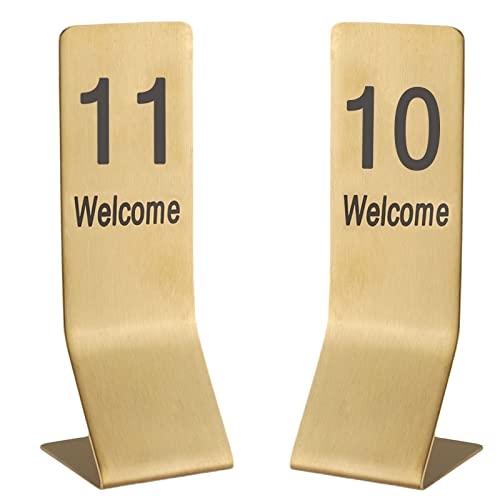 Stapelbare Tischnummern-Karten, Restaurant-Tischnummern aus Edelstahl 1-10/1-20, sichere Verwendung, doppelseitige goldene Karten für Bankett, Hotel, Hochzeit (Farbe: Gold, Größe Stapelbare Tischnummern-Karten, Restaurant-Tischnummern aus Edelstahl 1-10/1-20, sichere Verwendung, doppelseitige goldene Karten für Bankett, Hotel, Hochzeit (Farbe: Gold, Größe von MissYin