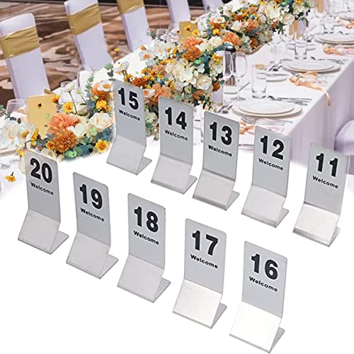 Stehende Tischnummern, Tischschilder aus Edelstahl, Tischkarte aus Metall Nummer 1 bis 25/50, perfekt für Restaurants, Restaurants und besondere Veranstaltungen (15,5 x 6,1 cm) (1 50) von MissYin