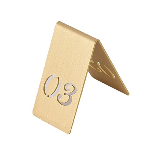 Tischnummern aus Messing, luxuriöses dreieckiges Schild mit ausgeschnittener Tischnummer aus Messing, 4 x 6,5 cm, Geburtstagsbankett für Hochzeiten, Restaurants, Bars, Cafés Tischnummern aus Messing, luxuriöses dreieckiges Schild mit ausgeschnittener Tischnummer aus Messing, 4 x 6,5 cm, Geburtstagsbankett für Hochzeiten, Restaurants, Bars, Cafés von MissYin