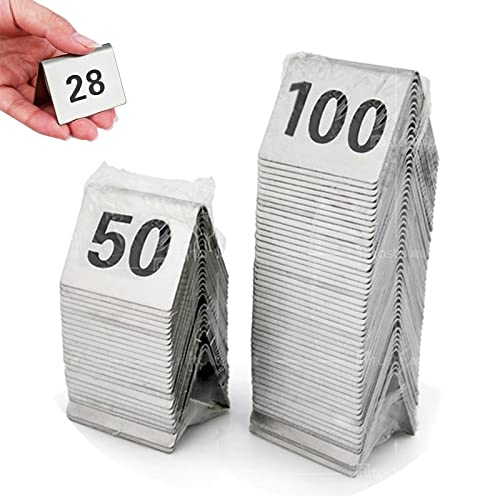 Tischnummernhalter im Zeltstil für Restaurants, Bars, Partys, Hochzeiten, Platzkarten für Tischnummern, 1-50 1-100, stapelbare Tischnummer aus Metall, platzsparend, t von MissYin