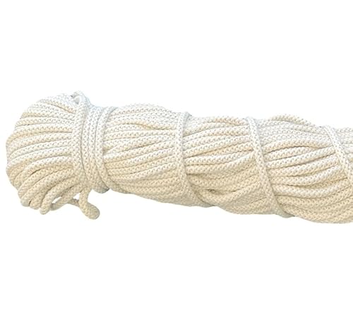 Mississhop 100 m Baumwollkordel Seile Kordel aus Baumwolle mit Polyacryl Kern Creme Ø 5 mm von Mississhop
