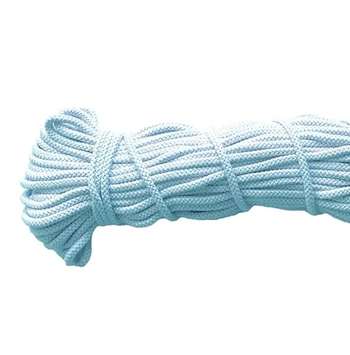Mississhop 100 m Baumwollkordel Seile Kordel aus Baumwolle mit Polyacryl Kern Hellblau Ø 5 mm von Mississhop