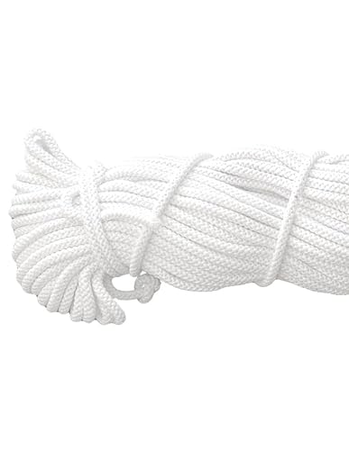 Mississhop 100 m Baumwollkordel Seile Kordel aus Baumwolle mit Polyacryl Kern Weiß Ø 3 mm von Mississhop